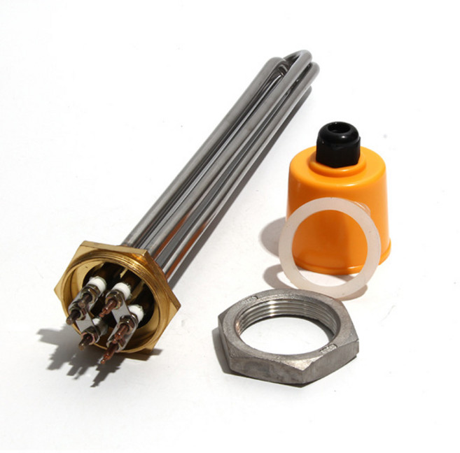 LUJINXUN DN40 47mm BSP 스레드 히터 요소 220V/380V 물 탱크 3KW/4.5KW/6KW/9KW/12KW 10 201SS 튜브 구리 스레드 1pc, [00] 9KW  295mmL, [00] 380V용, [09] 실버