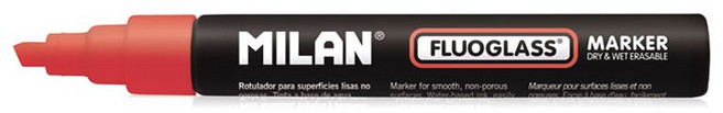 MILAN 玻璃彩繪擦擦筆, 1個, 紅色, 紅色