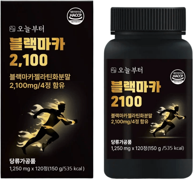 오늘부터 블랙마카2100 흑마늘 야관문 흑삼 고함량 120정 하루2번 간편한, 1개