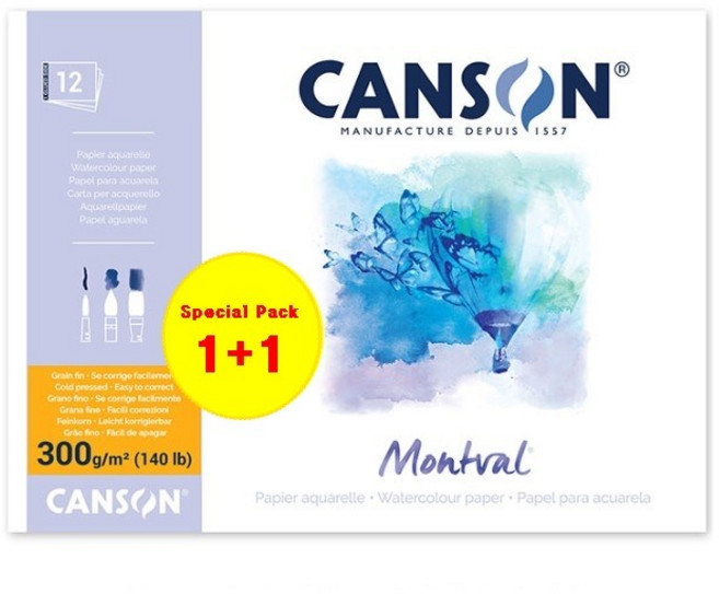 [1+1] 캔손 몽발 300g 13.5x21cm 수채화 스케치북 제본(상세페이지확인)