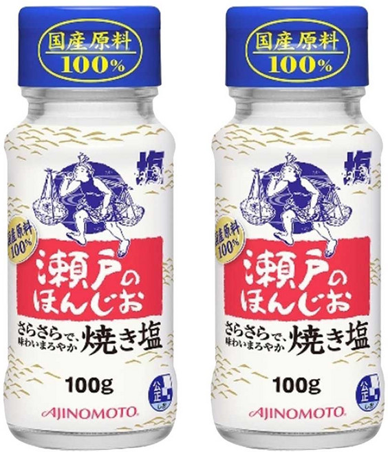 아지노모토 세토 혼지오 구운 소금, 2개, 100g