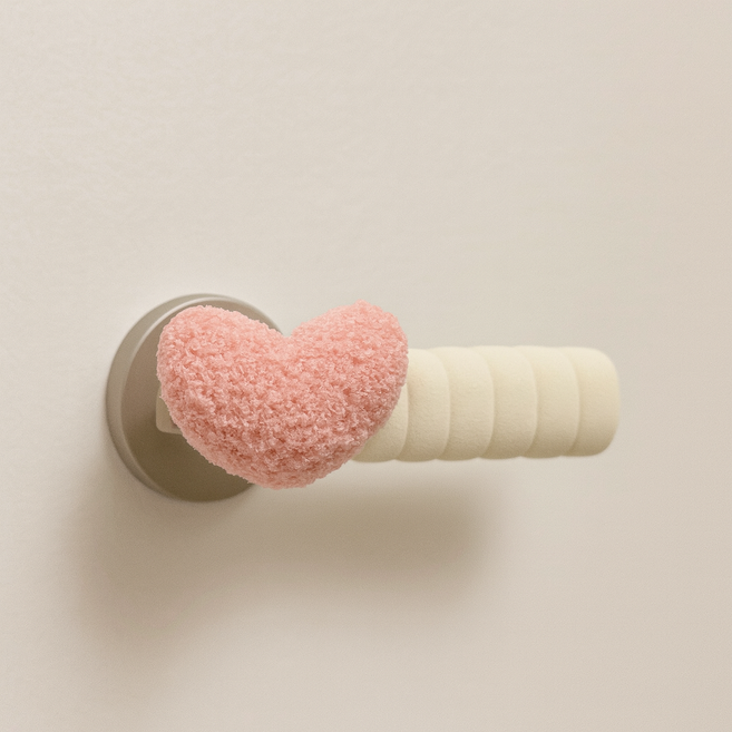 디어엠올 귀여운 캐릭터 문손잡이 커버 방문 문콕방지, 하트 핑크형 왼쪽1 오른쪽1