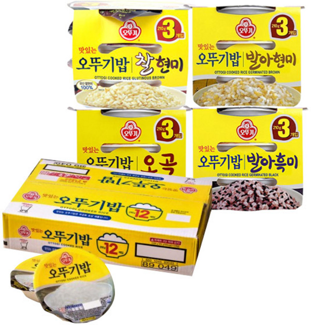 오뚜기밥 210g 24개 (백미 12p+발아현미 3p+오곡 3p+발아흑미 3p+찰현미 3p)