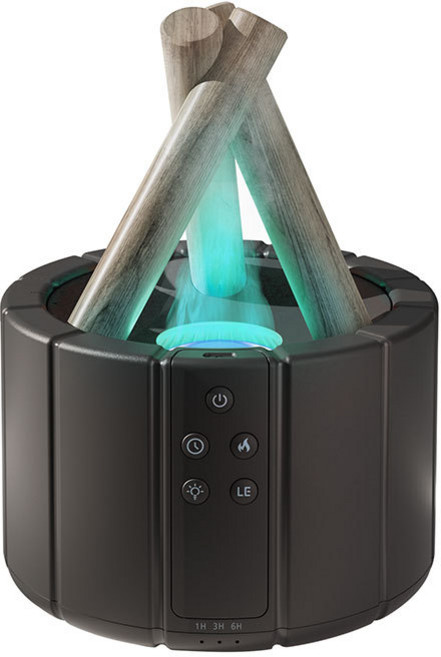 營造火焰氛圍香薰機 250ML大水箱 Type-C接口 定時噴霧, 黑色, h9A七彩篝火香薰機 遙控款 容量250mlh9A七彩篝火香薰機 遙控款 容量250ml