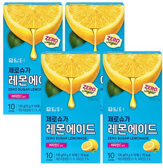 담터 제로슈가 레몬에이드, 4개, 10개입