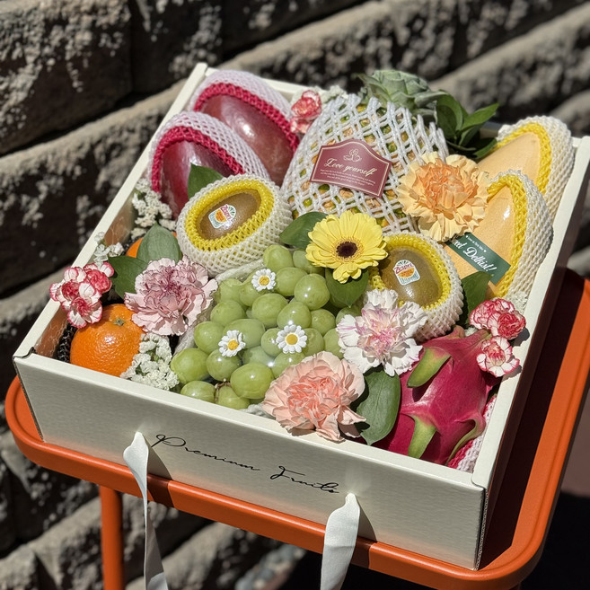 명절 혼합 고당도 과일선물세트 프리미엄 꽃 과일 선물, 1개, 1. 플라워 꽃과일 선물세트 P