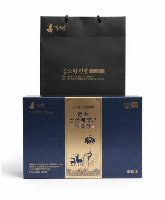 정품 김소형원방 본초산삼배양근 녹용단 60환 건강환 한방재료 녹용 부모님선물, 60개, 3.75g