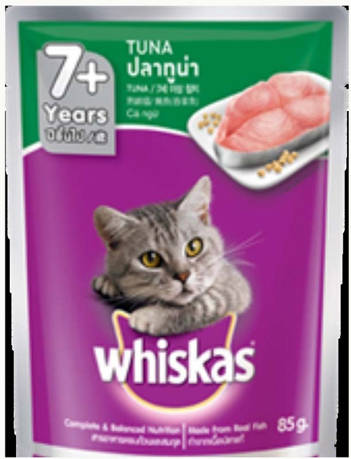 偉嘉 Whiskas 貓餐包 80g 貓罐頭, 1個, 7歲鮪魚