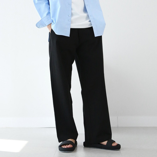 6컬러 남자 린넨 와이드 밴딩 팬츠 남성 일자 바지