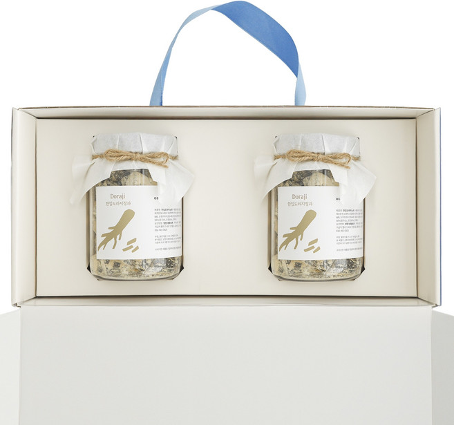 가정의달 한입도라지정과 도라지진액 1구 2구 3구 선물세트(보자기미포함:손잡이박스) 어버이날 스승의날 상견례 답례품, 640g, 1개, 한입정과 2구세트(손잡이박스)