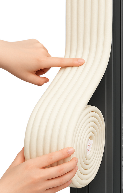 어나더랩 접착식 문풍지 단열재 보온재 동파방지 스펀지 커버, 1개, 크림