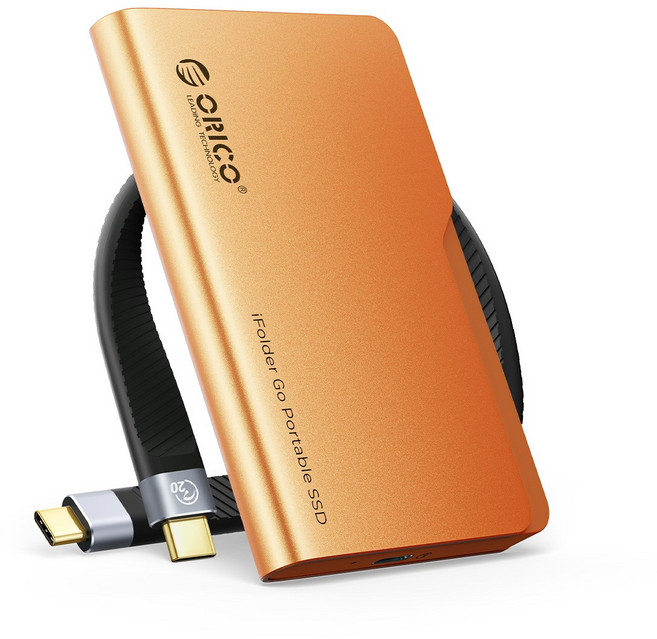 오리코 iFolder 폴더 휴대용 마그네틱 외장하드 WR5PLUS, 오렌지, 1TB