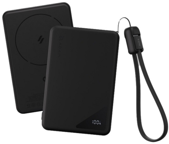 ADAM VIONTA A5 4100mAh 固態式 Qi2 行動電源 黑色 3C認證 可攜帶上飛機