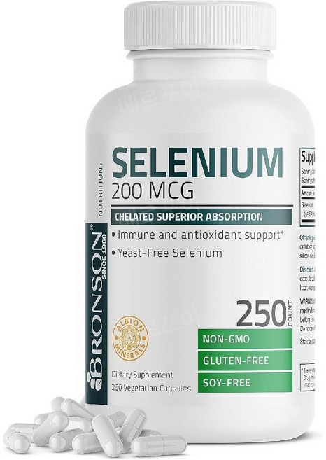 [정품보장]브론슨 셀레늄 Bronson Selenium 영양제 200mcg 250정 X 1병, 1개