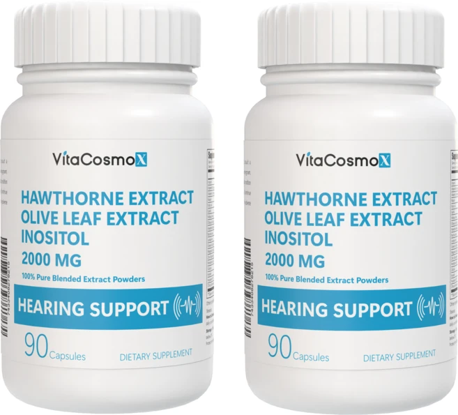 VitaCosmoX 히어링서포트는 후퍼진 A와 리포플라보노이드를 함유한 이 명쾌한 포뮬러 편안한 하루 EAR 귀 건강 서포트, 2개, 90정 - 쿠팡