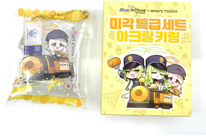 블루아카이브 맘스터치 콜라보 아크릴 키링 아오바 (쿠폰 미사용), 1개