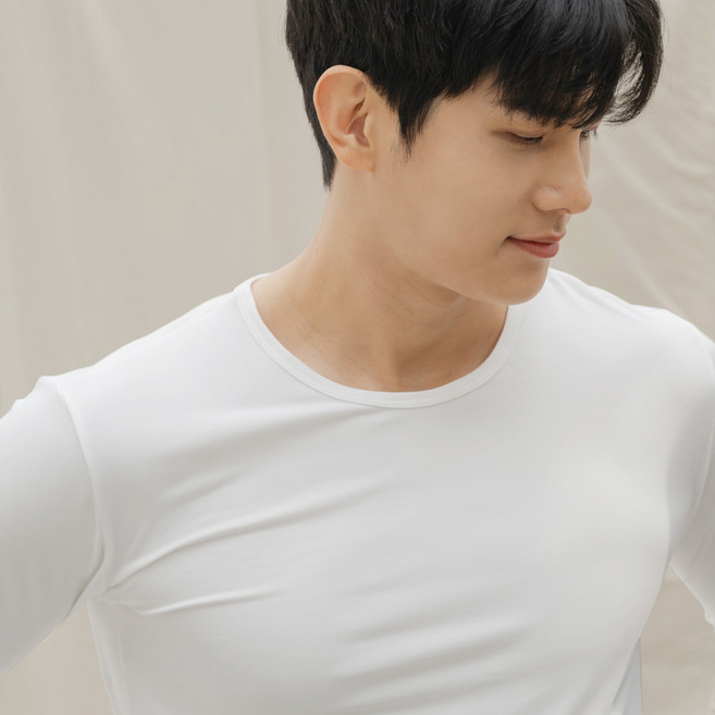 마른파이브 남성용 히트터치 발열 내의 기모 내복 티셔츠