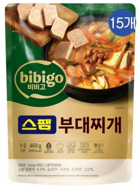 CJ 비비고 스팸부대찌개, 460g, 15개