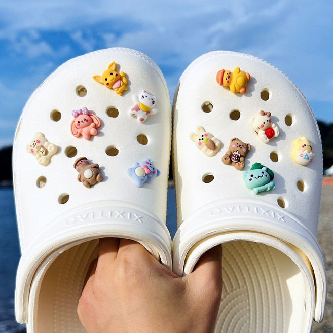 동행 귀여운 동물 캐릭터 파츠 12pcs 세트 꾸미기 악세사리 아동 샌들 호환 장식