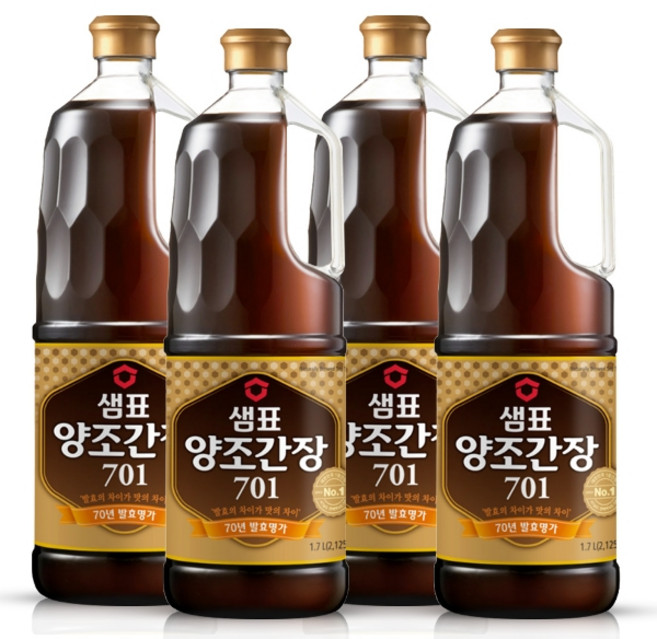 샘표 양조간장 701, 1.7L, 4개