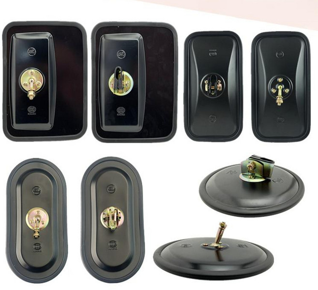 화물차 백미러 트럭 사이드미러 거울 미러 보조 대형, 1개, 고화질 철제 원형 거울 나사형, 기본 색상