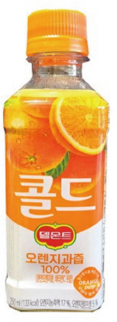 롯데칠성음료 델몬트 콜드 100% 오렌지, 250ml, 9개