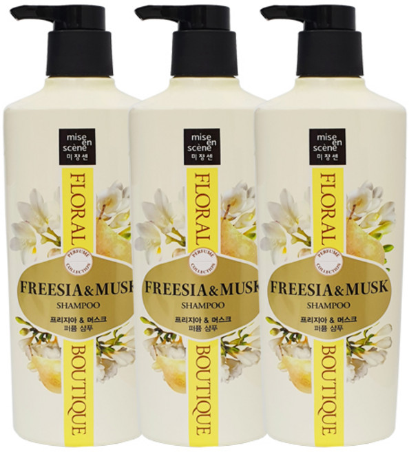 미쟝센 플로럴 부띠끄 퍼퓸 샴푸 프리지아앤머스크, 650ml, 3개