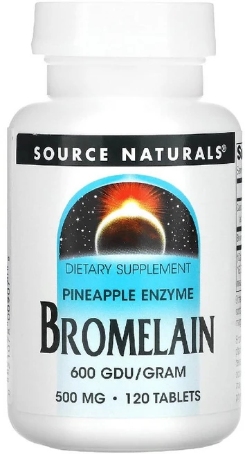 Source Naturals Bromelain 소스 내추럴스 브로멜라인 500mg 120타블렛 3팩, 3개, 120정 - 쿠팡