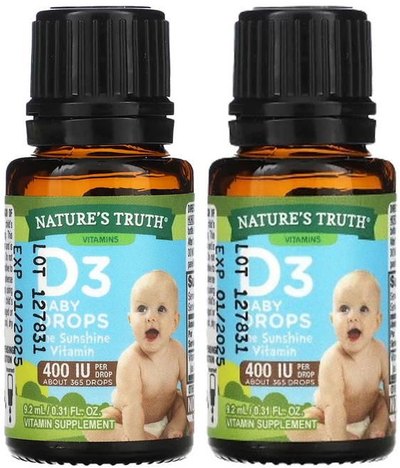 네춰스 트르스 D3 베이비 드롭 신생아+ 400 IU .2ml(0.31fl oz), 2팩, 2ml - 쿠팡