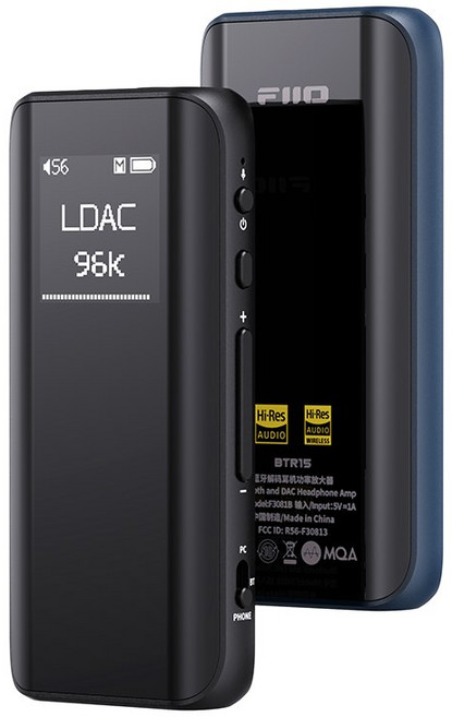 FIIO BTR15 블루투스 수신기 적응형 5MM 4MM LDAC APTX DSD256, BTR15 Black