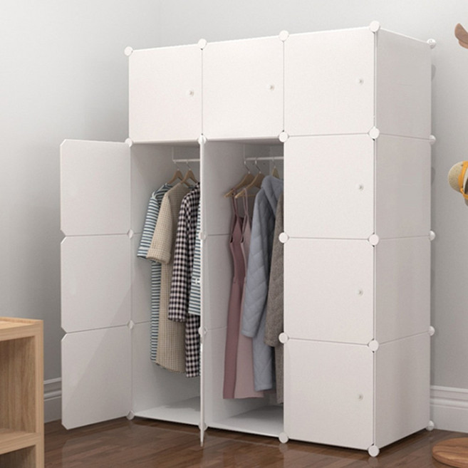DIY 조립식 옷장 칸막이 클로젯 미니 커스텀 플라스틱 PP 아기옷 어린이 아이방 초등학생 키즈, 화이트