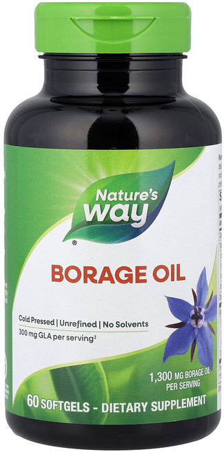 Nature's Way 보리지 오일 1 300mg 소프트젤 60정 Way (네이처스 웨이), Nature's Way, 보리지 오일, 1,300mg,