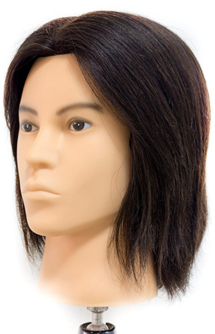 마케즈 남자 100% 인모 커트 펌 염색 전문가용 마네킹 통가발 M02S, 1개, 블랙