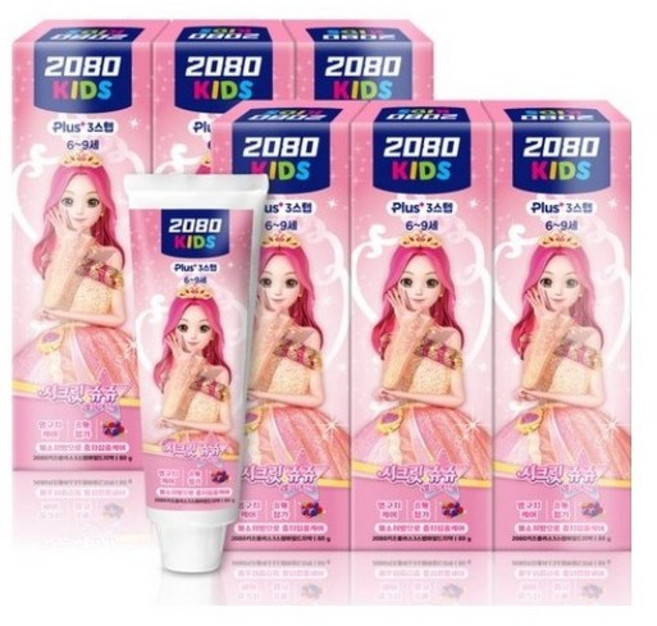 2080 키즈 시크릿 쥬쥬 마일드 치약, 80g, 12개