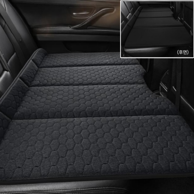 도다인몰 자동차 뒷자리 차박 매트 접이식 양면 침대, 베이지, M(124 x 70cm)