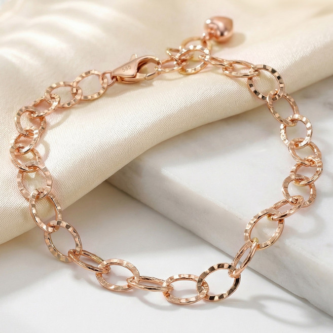 주리에떼 14K 18K 여성 골드 로렌스 볼드 체인 금 팔찌