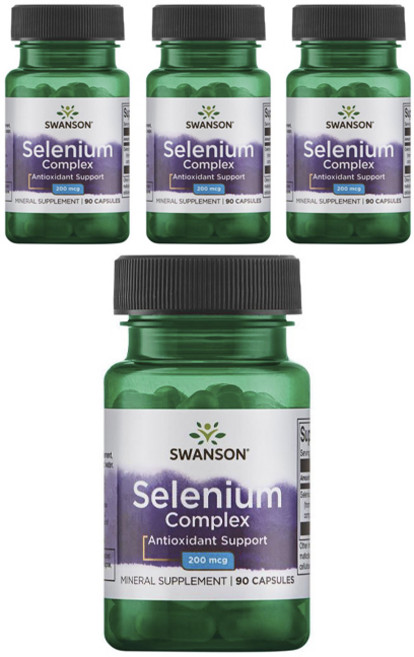 스완슨 셀레늄 컴플렉스 200mcg 캡슐, 90정, 4개