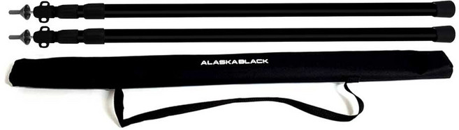 캠핑 슬라이드 가변 메인 폴대 2개 +가방, 블랙