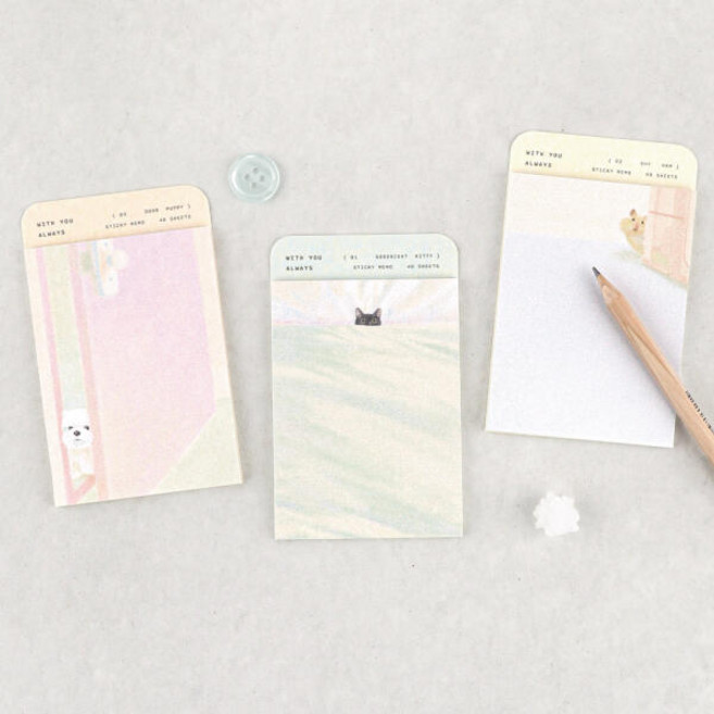 [대시앤도트] 위드 유 올웨이즈 스티키 메모, 01 굿나잇 키티, 40개입, 1개