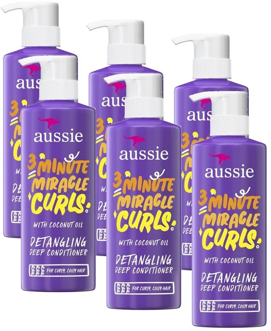 오지 3분 미라클 컬 컨디셔너 Aussie 3 Minute Miracle Curls Conditioner, 6개, 473ml - 쿠팡