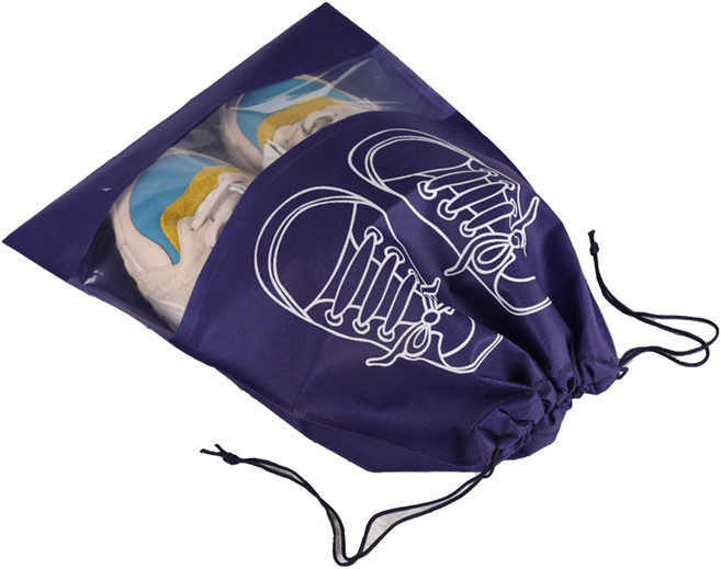 Traveler人 鞋子收納袋 束口設計 透明視窗 輕巧便攜 多功能收納