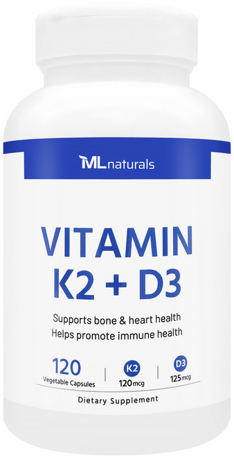[미국빠른직구] 신제품 마이라이프 내추럴스 비타민 K2 120mcg + D3 125mcg, 1개, 120정, 120정