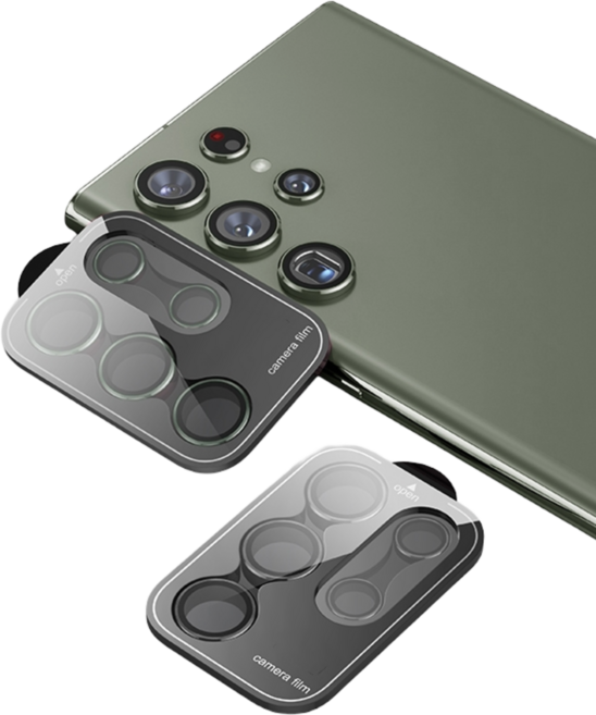 갤럭시 S24 S24 울트라 S25울트라 렌즈 카메라 풀커버 보호필름 강화유리 1매 블랙