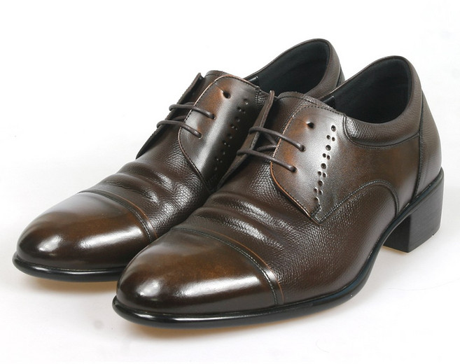 해피슈즈 96-LS-59-2 남자키높이6cm 남성구두 소가죽 국내제작 밤색구두