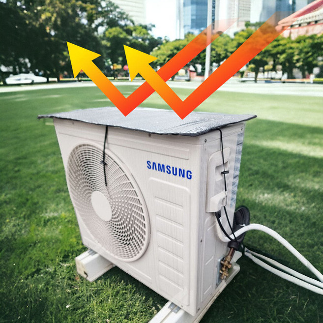 냉방효율 높이는 에어컨 실외기 커버 열차단 덮개 절전커버, 1개, 자석부착식 고급형