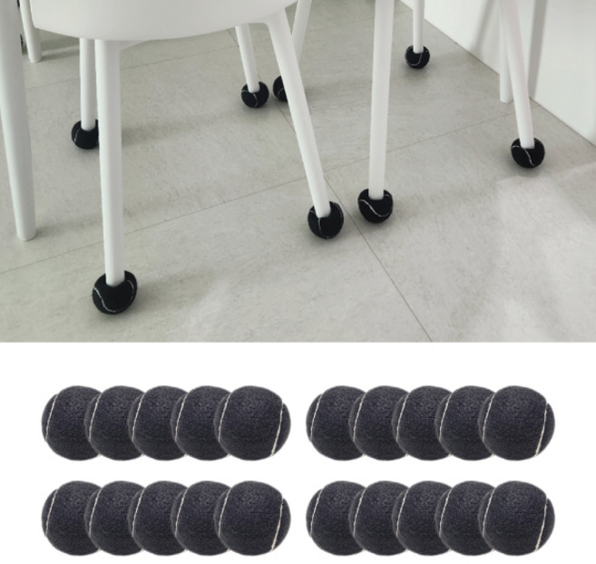 swellite 테니스공 의자 다리 발커버 20p 층간소음방지+자절개, 블랙