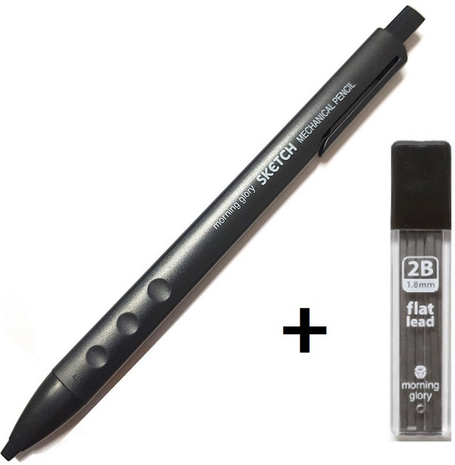 모닝글로리 1000 스케치 샤프 + 샤프심 1.8mm 납작 토익 마킹용 필기 시험 2B