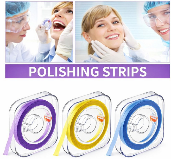 치아사포 치아 사이 폴리싱 스트립 치과 연마 테이프 3종, 1세트