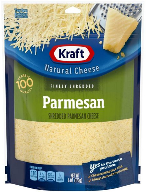 크래프트 정통 자연산 파르메산 치즈 가늘게 채 썬 6온스 파우치