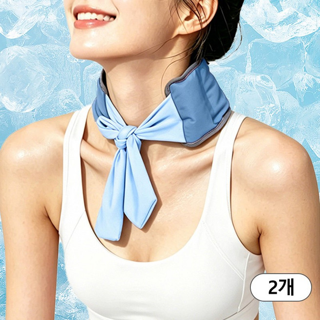 여름용 쿨링 스카프 냉감 목수건 등산 낚시 캠핑 야외활동 사용, 2개, 블루